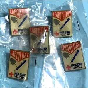 5 American Red Cross Labor Day Pins  Holiday Heroes pins, combine & save